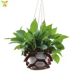 Faux Leather Plant Hanger Modern Hanging Planter for Decorative Flower Pots Indoor Outdoor Hanging Plant Holder