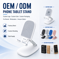 Support de téléphone portable pliable et réglable en gros, support de bureau pour téléphone portable et tablette, en ABS antidérapant, fournisseur d'usine OEM ODM