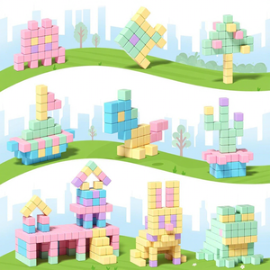 Blocchi Magnetici da Costruzione, Giocattoli Montessori, Cubi Magnetici, Giochi Educativi STEM Prescolare, Giocattoli Sensoriali Magnetici per Bambini e Bambine - Product Image 2