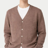 Esale Maßgefertigte Klassische Warme Kaschmir-Strickjacke V-Ausschnitt Knopfleiste Kaschmir-Pullover für Herren