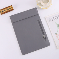 Porte-documents en cuir PU A4 avec aimant et porte-stylo, bloc-notes pliable pour le bureau, les affaires, l'école