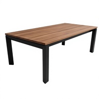 Petite table basse pour thé et café, cadre en métal noir moderne, plateau en bois de chêne, table d'appoint rectangulaire moderne pour salon, bureau