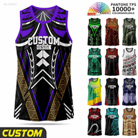 Maillots de basket-ball personnalisés polynésiens PNG pour hommes