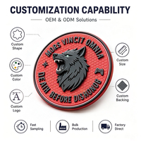 Patch en caoutchouc rond en PVC souple 3D personnalisé, patchs en caoutchouc personnalisés en relief pour vêtements