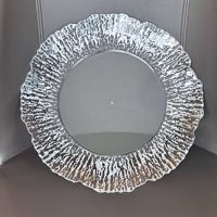 Assiettes de Présentation en Verre de 13 Pouces, Écologiques, Modernes, Blanc, Or, Argent, pour Mariages et Événements - Vente en Gros