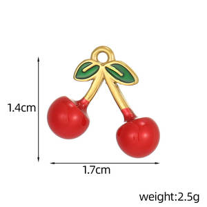 Colgantes de Lujo de Acero Inoxidable 316 con Baño de Oro de 14k y 18k, Resistentes al Deslustre, con Dije de Cereza para Fabricación de Joyas, Ideales para Collares y Pulseras - Product Image 5