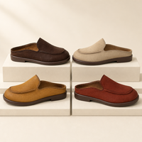 Mocassins décontractés pour femmes à enfiler, bout rond, couture sur le dessus uni, coupe basse, semelle plate, 4 couleurs