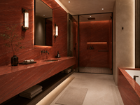 Dalles de quartzite rouge jaspe pour îlots de cuisine, tables basses, meubles-lavabos de salle de bain, comptoirs de bar, murs décoratifs et vasques en pierre