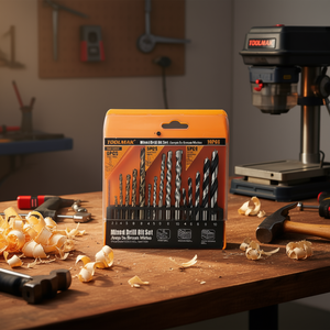 Jeu de forets mixtes Toolmak 16 pièces, forets hélicoïdaux pour maçonnerie et travail du bois - Product Image 1