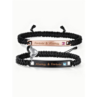 Bracelet magnétique ajustable en fer fait main en forme de cœur pour couple, bijoux assortis, cadeau unisexe