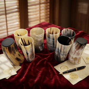 Vasos de cuerno natural hechos a mano para cerveza artesanal, taza de cuerno de buey para whisky, cerveza, vino, regalo rústico para bar, colección de vasos de cuerno. - Product Image 4