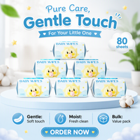 Lingettes humides pour bébé à base de viscose végétale, 80 pièces, emballage personnalisé écologique, lingettes douces pour la bouche et les mains après les repas