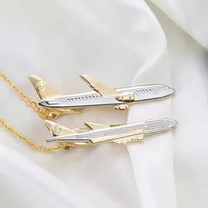 2025 nóng bán 2 thiết kế khác nhau người đàn ông áo sơ mi quà Tặng lưu niệm pane Tie CLIP máy bay Tie Pin máy bay - Product Image 1