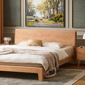 Cama <span class=keywords><strong>de</strong></span> Madera <span class=keywords><strong>de</strong></span> Roble Macizo <span class=keywords><strong>de</strong></span> Diseño Moderno Tamaño King y Queen - Venta Directa <span class=keywords><strong>de</strong></span> Fábrica para Dormitorio - Product Image 6