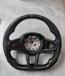 <span class=keywords><strong>Volant</strong></span> personnalisé en fibre de carbone à fond plat pour <span class=keywords><strong>BMW</strong></span> M2 M3 M4 Châssis F - Amélioration intérieure avec bande rouge style <span class=keywords><strong>Drift</strong></span> - Product Image 3