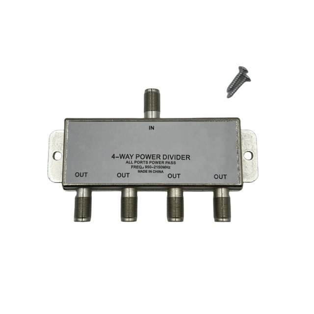 Brand New Big Type 2G 4 Way F TV Splitter 1 in 4 Out 5-2500MHz German Style Short Circuit Protection ROHS Certified