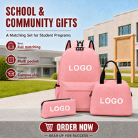 Échantillon Gratuit RTS – Sac à Dos Scolaire en Tissu Oxford 600D de Grande Qualité – Ensemble Imperméable 3 Pièces pour Étudiants