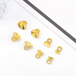 Pendentif rond en cuivre plaqué or 18 carats pour la fabrication de colliers, accessoires de bijouterie - Product Image 2