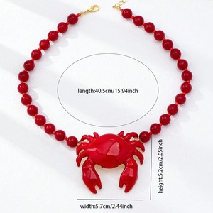 Collier tendance SongYi surdimensionné avec perles <span class=keywords><strong>en</strong></span> forme <span class=keywords><strong>de</strong></span> poisson-clown tropical, bijou fantaisie coloré et audacieux, thème océan, été, plage - Product Image 4