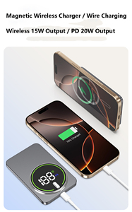 Innovative Gadgets <span class=keywords><strong>Mag</strong></span> Battery Pack para <span class=keywords><strong>iPhone</strong></span> Batería segura Carga rápida Banco de energía inalámbrico magnético 5000mAh con pantalla Led - Product Image 4