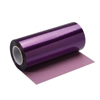 Film PET violet translucide, feuille de polyester colorée, résistant aux UV, rouleau décoratif pour écran rétroéclairé