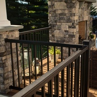 USA Outdoor Black Metal Aluminium Railing Deck Railing System Aluminum Rail Kit Balcon Aluminium Railing Personnalisation d'usine
