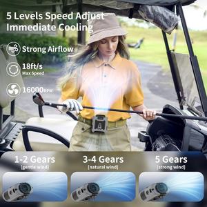 Ventilador Socool de 10000 mAh, Mini Ventilador Portátil Multifuncional Recargable, Manual, para Exteriores, Automóvil, Casa Rodante, Hogar, con Clip para Cinturón y Luz LED SOS - Product Image 2