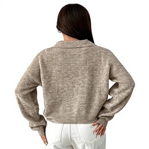 Pull sans manches col roulé vintage de haute qualité, couleur unie, en tricot, avec logo frontal, pour printemps-automne, Bangladesh - Product Image 6