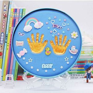 DIY Inkless Baby Footprint Casting Kit with <b>Slime</b> and Clay Plastic Bucket Included - Product Image 4