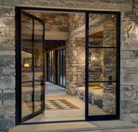 Portes en fer, portes intérieures en acier avec cadre en verre, portes françaises style Crittall