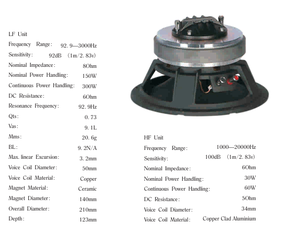 OEM ODM W10 Altavoz coaxial de 10 pulgadas con 261mm de diámetro total 50mm Bobina de voz 300W Potencia máxima para automóvil - Product Image 4