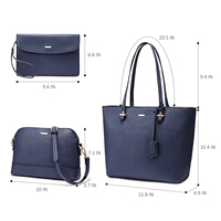 LOVEVOOK Vente Flash Sac Fourre-Tout Femme en Cuir PU Personnalisé Haute Qualité – Lot de 3 Pièces : Sacs à Main et Besaces pour Femme