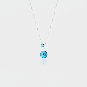 Collier Azuris Evil Eye en argent sterling 925 avec pierre d'agate bleue - Product Image 2