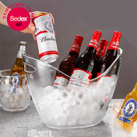 Seau à glace en plastique de haute qualité Bar promotionnel Bière Champagne 8l Conteneur refroidisseur Seau à glace