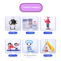 Poupée porte-clés personnalisée en PVC souple silicone pendentif dessin animé 3D bricolage pour cadeau décoration personnalisation