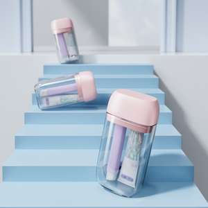 Moda da viaggio portatile sigillato dentifricio scatola portaoggetti doppio collutorio tazza di plastica <span class=keywords><strong>porta</strong></span> <span class=keywords><strong>spazzolino</strong></span> da denti - Product Image 4