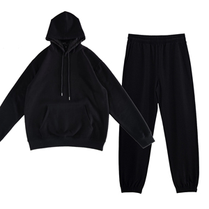 Ensemble de survêtement en coton avec logo personnalisé OEM, sweat-shirts et pantalons de survêtement, doublure en satin de soie, ensemble de survêtement unisexe deux pièces avec capuche en satin - Product Image 5