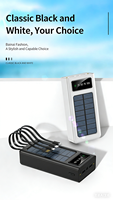 Power Bank Tenaga Surya 10000mAh dengan Kabel Terintegrasi dan Lampu LED untuk Cadangan Baterai Multi-Ponsel