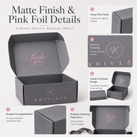 Boîte d'emballage de luxe en carton ondulé gris-noir E-flute écologique de qualité supérieure pour sacs à main et vêtements, idéale pour l'envoi promotionnel en gros