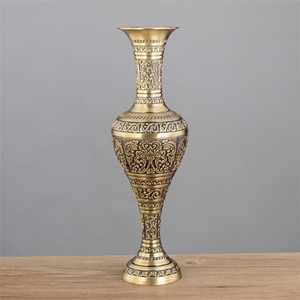 Vaso Decorativo in Metallo Vintage Europeo di Alta Qualità, Vaso Estetico in Bronzo <span class=keywords><strong>per</strong></span> Centrotavola e Soggiorno - Product Image 2
