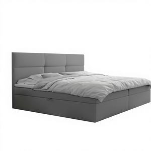 Lit Moderne Luxueux Écologique avec <span class=keywords><strong>Sommier</strong></span> Tressé en Velours, Rangement, Relevage à Gaz, Rembourrage Capitonnée et Base en Bois avec Ressorts Ensachés - Product Image 1