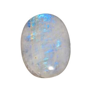 Piedra preciosa de piedra lunar arcoíris ovalada natural de 51x34x9 mm para la fabricación de joyas - Product Image 1