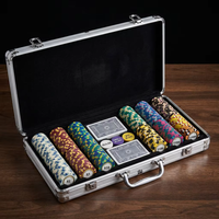 Jetons de poker Monte Carlo de 14 g avec incrustation métallique, jetons de casino personnalisés, jetons en argile professionnels à 3 tons pour la vente en gros