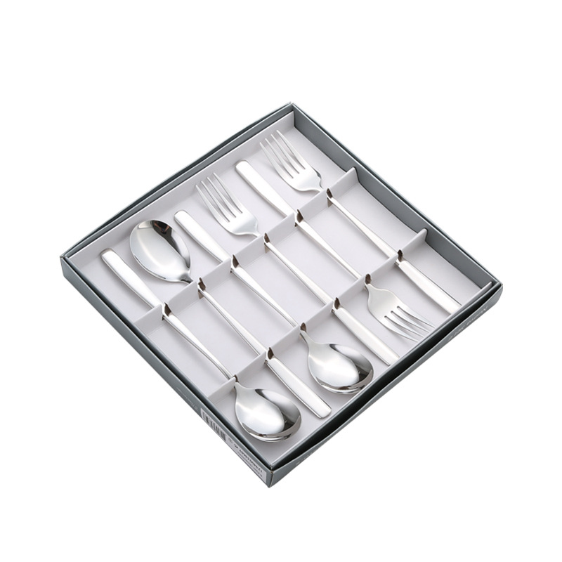 Korean-style gift box with 3 spoons and 3 forks [304 stainless steel]