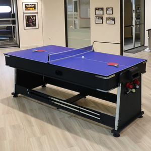Meja biliar hoki es Ping-Pong 3-in-1, bantalan standar komersial rumah MDF, Meja permainan plastik 3-in-1 - Product Image 4