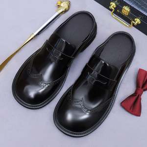 Botas de Media Caña de Cuero Genuino para Hombre, de Alta Calidad, con Dientes Grandes y Redondos, Impermeables, Antideslizantes, a la Moda, Estilo Británico, Casuales de Negocios - Product Image 5