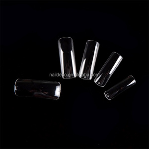 NADECO Clear color False <strong>Nails</strong> Full Cover Square <strong>Plain</strong> <strong>Nail</strong> Art Tips,500 pcs - Product Image 1