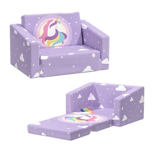 Canapé-lit pliable pour enfants Giving Tree avec accoudoirs, design nuage violet, pour les enfants de 2 ans et plus - Product Image 4