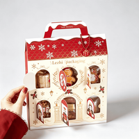 Caja de Regalo Creativa para Dulces de Navidad y Bodas con Diseño de Copo de Nieve, Empaque Cuadrado de Papel Kraft, Venta al por Mayor, 12 Piezas