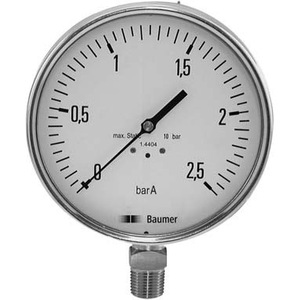 Manomètre Baumer Man7 Mmf7 0 à 60 bars, tube Bourdon pour l'industrie du vapeur et alimentaire - Product Image 2